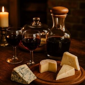 Vintage Julie Pumerantz Cheese And Wine Teakwood Charcuterie Serving Set 6 Pcs